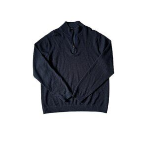 Taylor Vintage 100% Wool Blue Quarter Zip Size XL